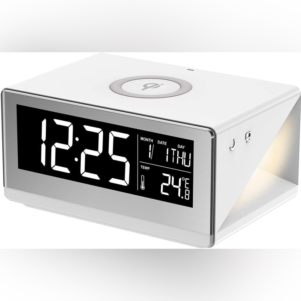 Sharper Image White Digital Alarm Clock with Wireless Charging
Sharper Image